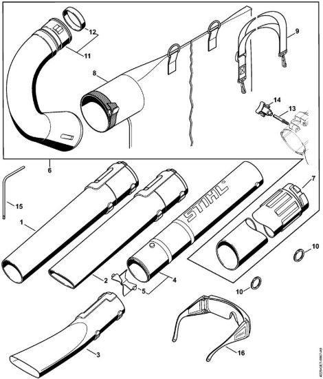 Ugello, dispositivo di aspirazione Soffiatori (BG, BR) BG 85 della marca STIHL
