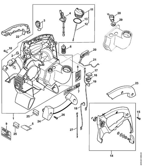 Carter soffiatore interno Soffiatori (BG, BR) BG 85-DZ della marca STIHL