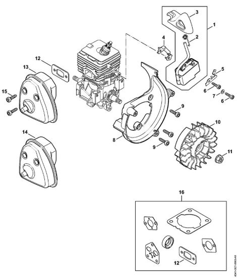 Impianto di accesione, silenziatore BG 86, BG 86 C-E Soffiatori (BG, BR) BG 86 della marca STIHL