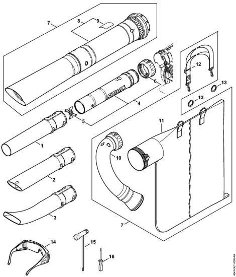 Ugello, dispositivo di aspirazione Soffiatori (BG, BR) BG 86 C-E D della marca STIHL
