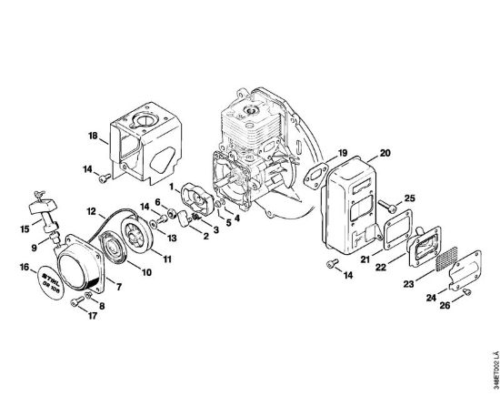 Dispositivo avviamento, silenziatore Soffiatori (BG, BR) BR 106 della marca STIHL