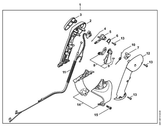 Impugnatura di comando Soffiatori (BG, BR) BR 200 della marca STIHL