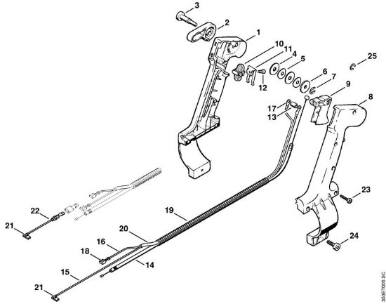 Impugnatura di comando Soffiatori (BG, BR) BR 320 L della marca STIHL