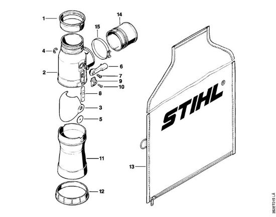 Dispositivo di aspirazione Soffiatori (BG, BR) BR 340 della marca STIHL