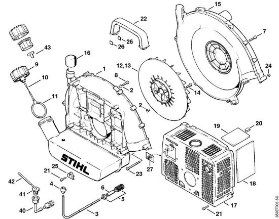 Carter soffiatore Soffiatori (BG, BR) BR 400 della marca STIHL