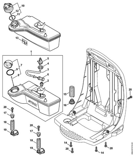 Serbatoio carburante, Sistema AV Soffiatori (BG, BR) BR 430 della marca STIHL