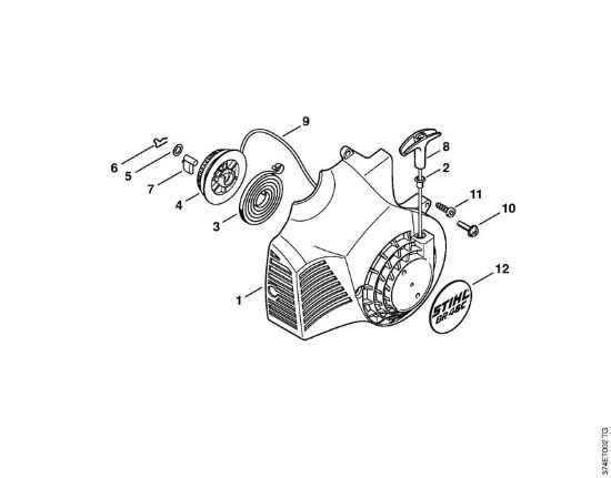 Dispositivo di avviamento Soffiatori (BG, BR) BR 45 C della marca STIHL