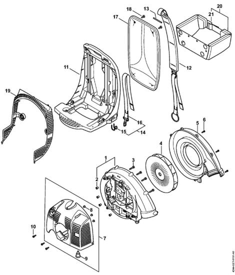 Carter soffiatore, cappottatura, dorsale BR 450 Soffiatori (BG, BR) BR 450 della marca STIHL