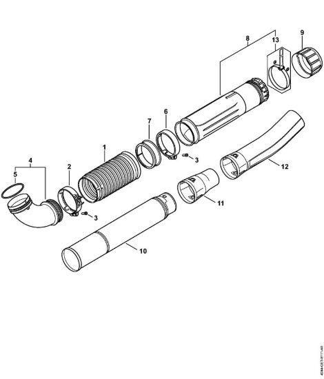 Tubo a soffietto, Tubo soffiatore Soffiatori (BG, BR) BR 450 della marca STIHL