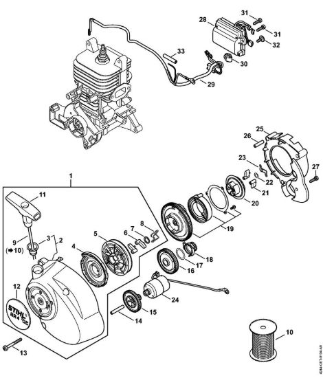 Dispositivo di avviamento BR 450 C Soffiatori (BG, BR) BR 450 C-EF della marca STIHL