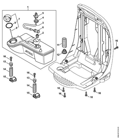 Serbatoio carburante, Sistema AV Soffiatori (BG, BR) BR 450 C-EF della marca STIHL