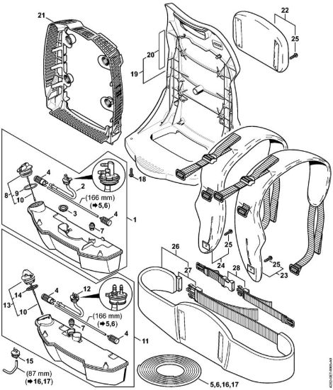 Serbatoio carburante, dorsale Soffiatori (BG, BR) BR 550 della marca STIHL