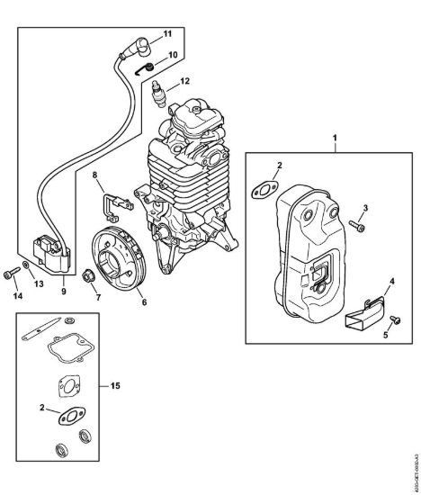 Silenziatore, impianto di accesione Soffiatori (BG, BR) BR 800 C-E della marca STIHL