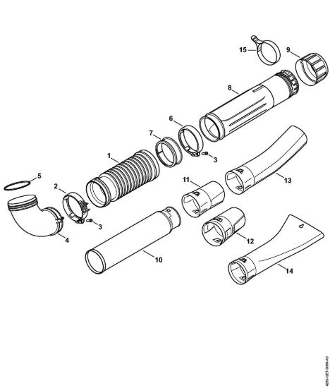Tubo a soffietto, Tubo soffiatore Soffiatori (BG, BR) BR 800 C-E della marca STIHL