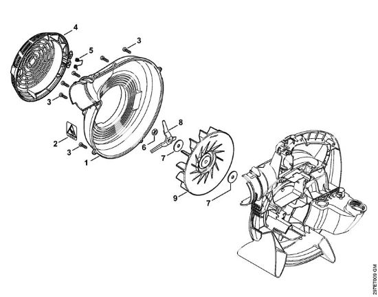 Carter soffiatore esterno, ventola Trituratori ad aspirazione (SH) SH 86 C-E della marca STIHL