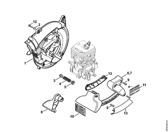 Carter soffiatore interno SH 86 Trituratori ad aspirazione (SH) SH 86-D della marca STIHL