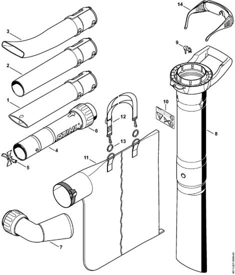 Ugello, dispositivo di aspirazione Trituratori aspiratori elettrici (SHE) SHE 81 della marca STIHL