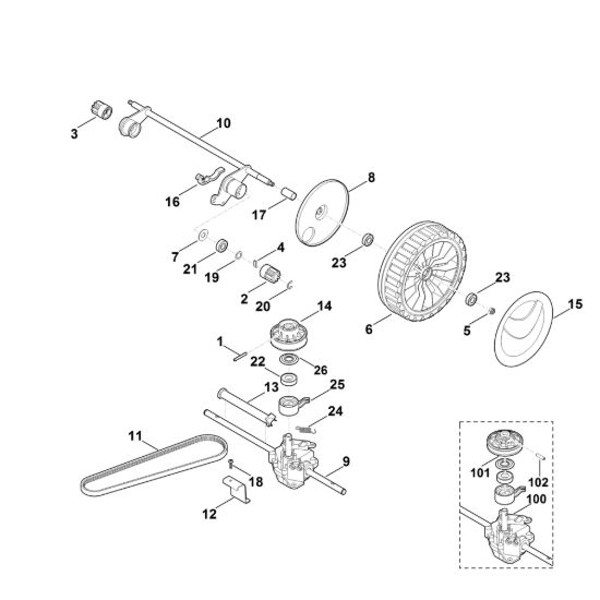 Picture of E - Asse posteriore, cambio RM 545.0 VM