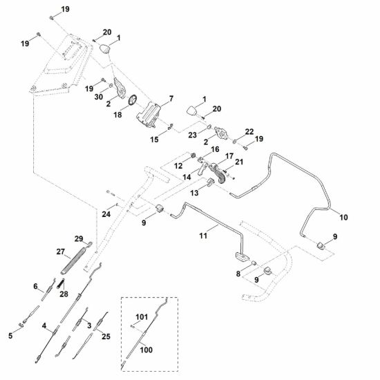 Picture of A - Parte superiore manubrio RM 655.0 VS