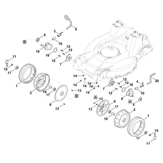 Picture of D - Regolazione altezza anteriore, ruota anteriore RM 756.0 YC