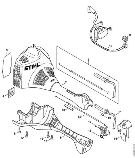 Carcassa motore Tosasiepi (HL) HL 45 della marca STIHL