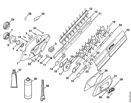 HS 242 Scatola cambio, lame Tagliasiepi (HS) HS 242 della marca STIHL