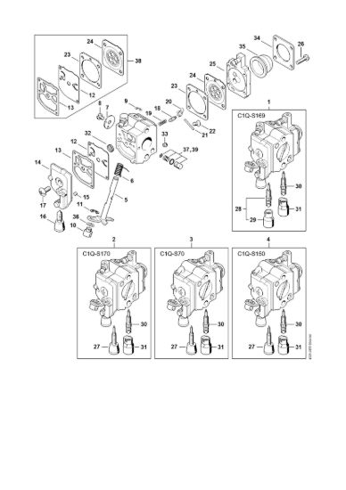 Picture of Carburatore C1Q-S169, C1Q-S170, C1Q-S70, C1Q-S150 HS 45