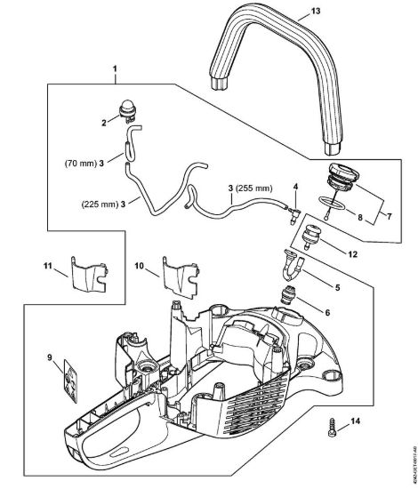 Corpo impugnatura, Serbatoio carburante Tagliasiepi (HS) HS 46 C-E della marca STIHL