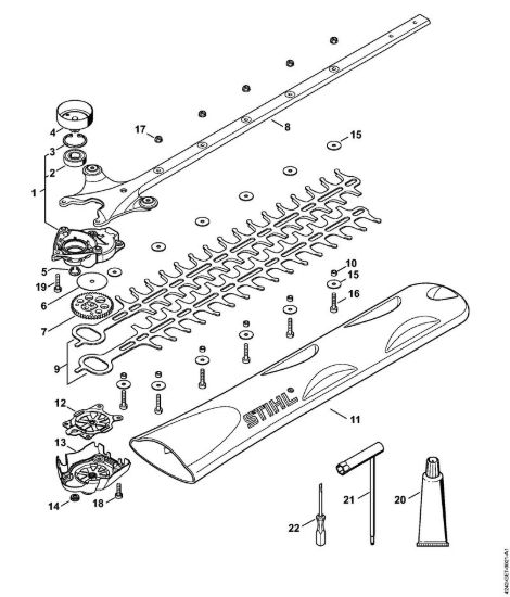 Riduttore, Dispositivo di taglio 450 mm Tagliasiepi (HS) HS 46 C-E della marca STIHL
