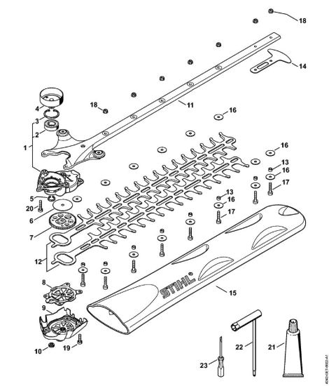 Riduttore, Dispositivo di taglio 550 mm Tagliasiepi (HS) HS 46 C-E della marca STIHL
