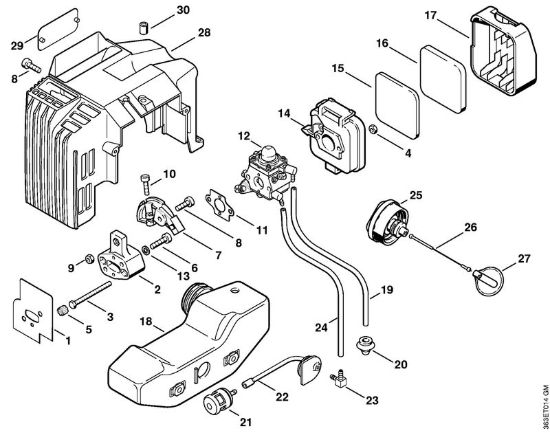 Filtro aria, serbatoio carburante Tagliasiepi (HS) HS 76 della marca STIHL