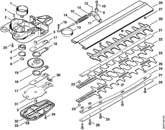 Scatola riduttore, dispositivo di taglio 420 mm Tagliasiepi (HS) HS 76 della marca STIHL