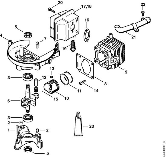 Carter albero a gomito, cilindro Tagliasiepi (HS) HS 81 R della marca STIHL