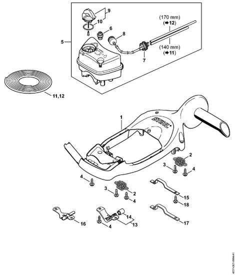 Manico a telaio, Serbatoio carburante Tagliasiepi (HS) HS 87 R della marca STIHL