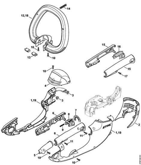 Carcassa motore Tagliasiepi elettriche (HSE) HSE 81 della marca STIHL