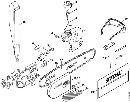 Pompa olio, coperchio rocchetto catena, attrezzi Sramatori elettrici lunghi (HTE) HTE 60 della marca STIHL