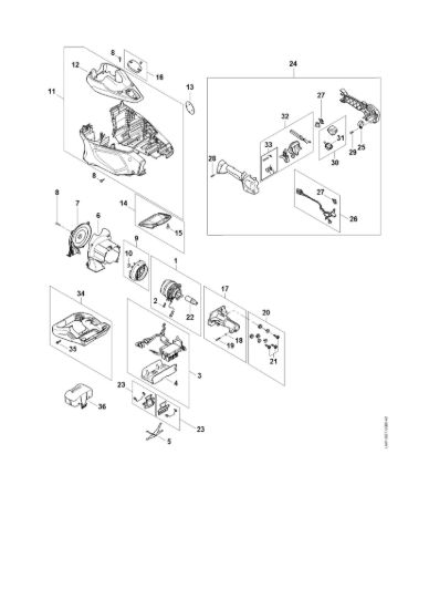 Picture of Elettromotore, carcassa motore, Impugnatura di comando HTA 135