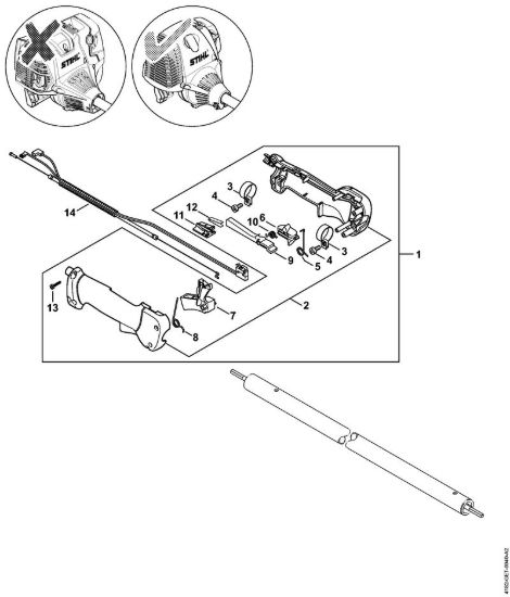 Impugnatura    5 08 507 652 Sramatori telescopici (HT) HT 130 della marca STIHL