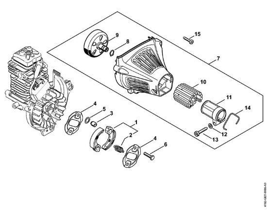 Frizione, carenatura ventola Sramatori telescopici (HT) HT 132 della marca STIHL
