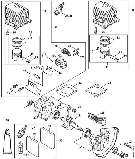 Carter albero a gomito, cilindro Sramatori telescopici (HT) HT 75 della marca STIHL