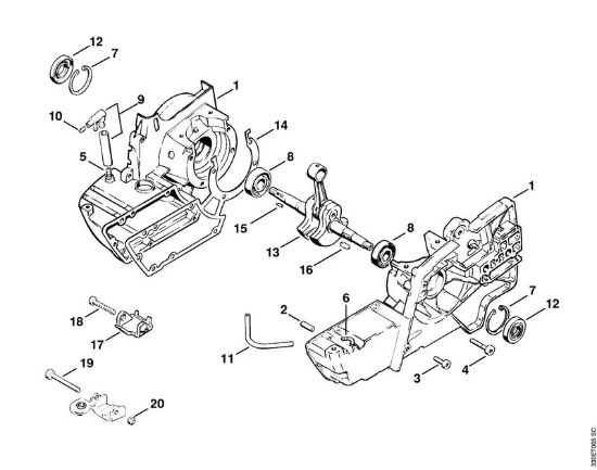 Carter albero a gomito Troncatrici (TS) TS 350 della marca STIHL