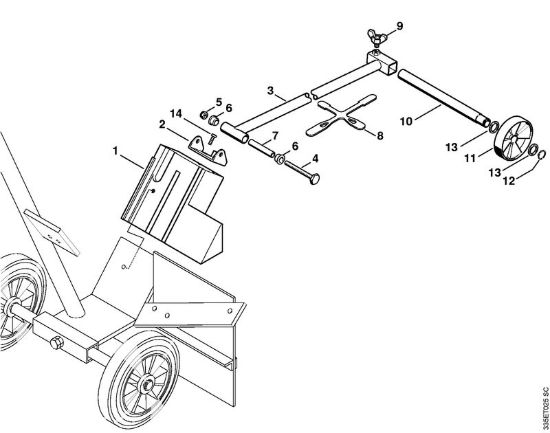 Carrello, gruppo indicatore direz. di taglio Troncatrici (TS) TS 350 AVE della marca STIHL