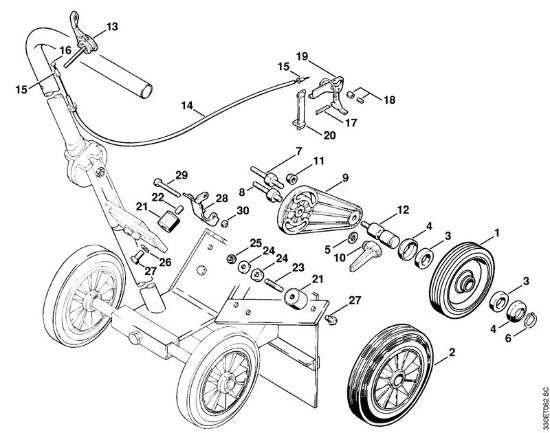 Delimit. prof. di taglio, carrello di guida Troncatrici (TS) TS 350 AVE della marca STIHL