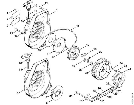 Dispositivo avviamento (Saltarello), impianto di accensione (elettronico) Troncatrici (TS) TS 350 AVE della marca STIHL