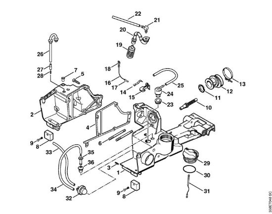 Corpo serbatoio J Troncatrici (TS) TS 400 della marca STIHL
