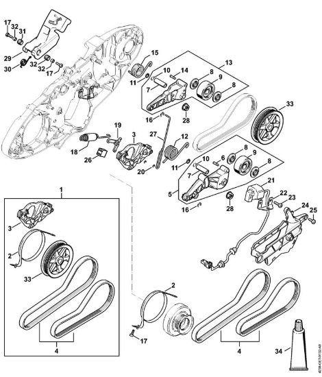 Impianto di frenatura Troncatrici (TS) TS 440-A della marca STIHL