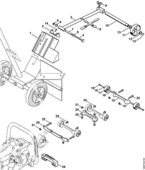 gruppo indicatore direz. di taglio, Gruppo di applicazione rotelle Troncatrici (TS) TS 760 della marca STIHL