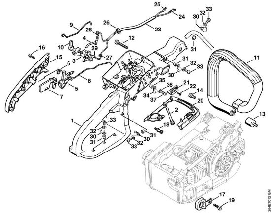 Corpo impugnatura Apparecchi speciali (PC, SP, MC) MC 200 della marca STIHL