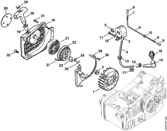 Impianto di accesione, dispositivo di avviamento Apparecchi speciali (PC, SP, MC) MC 200 della marca STIHL