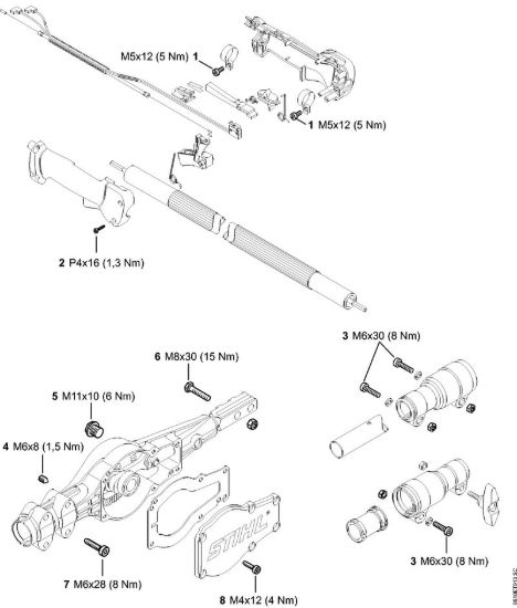 Coppie di serraggio Apparecchi speciali (PC, SP, MC) PC 70 della marca STIHL